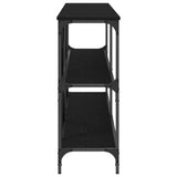 Console Table Black Oak 200 x 30 x 75 cm Engineered Wood 863447