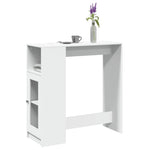 ZNTS Bar Table with Racks White 101x40x103.5 cm Engineered Wood 854364