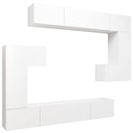 ZNTS 8 Piece TV Cabinet Set White Engineered Wood 3078725