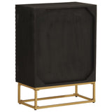 Sideboard Black 55x30x76 cm Solid Wood Mango and Iron 372026