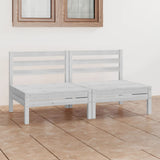 Garden 2-Seater Sofa White Solid Pinewood 3082373