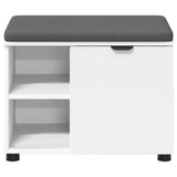 Hall Bench White 60 x 38 x 46 cm Engineered Wood and Fabric 891496