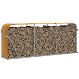 Log Holder Wood Look 234x45x100 cm Galvanised Steel 364585