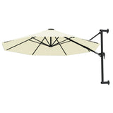 ZNTS Wall-Mounted Garden Parasol with Metal Pole 300 cm Sand 44863