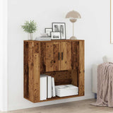 Wall Cabinet with Door Old Wood 80 x 33 x 80 cm Engineered Wood 862114