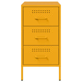 Bedside Cabinets 2 pcs Mustard Yellow 36x39x68 cm Steel 843085