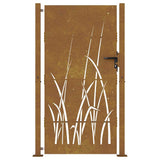Garden Gate 100x175 cm Corten Steel Grass Design 153230
