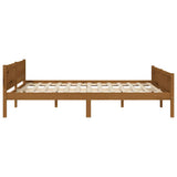 Bed Frame Honey brown Solid pinewood, plywood Double 322113
