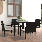 Outdoor Dining Set Black and Cream 3100408