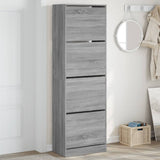 Shoe Cabinet with 4 Flip-Drawers Grey Sonoma 60x34x187.5 cm 3214376