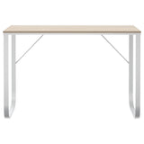 Computer Desk White and Oak 110x60x73 cm Engineered Wood 30202