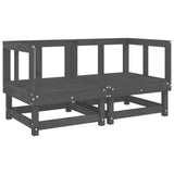 Garden Corner Sofas 2 pcs Grey Solid Wood Pine 825396