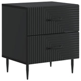 Bedside Cabinet 2 pcs Black 43 x 34.5 x 47.5 cm Engineered Wood 894758