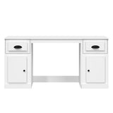 Desk with Cabinet White Engineered Wood 3185327