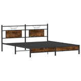 Bed Frame without Mattress Smoked Oak 183x203 cm Engineered Wood 4106894