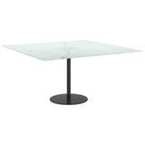 Table Top White 80x80 cm 6 mm Tempered Glass with Marble Design 322257