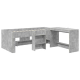 Kids'High Bed Frame with Desk Concrete Grey 75 x 190 cm 3423481