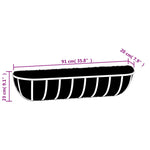 Wall Troughs 2 pcs with Coco Liners Black 91x20x23 cm Steel 319356