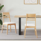 Dining Chairs 2 pcs Natural 43 x 54 x 89 cm Solid Rubber Wood 42020446