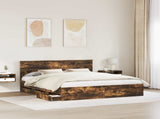Bed Frame with Drawer Smoked Oak 180 x 200 cm Engineer Wood 3407960