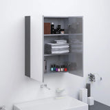 Bathroom Mirror Cabinet 60x15x75 cm MDF Shining Grey 331526