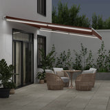 Manual Retractable Awning with LED Brown 500x350 cm 3215396