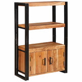 Bookshelf with Doors Brown Solid Acacia Wood and Metal 4104770