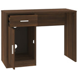 Desk with Drawer&Cabinet Brown Oak 100x40x73 cm Engineered Wood 342658