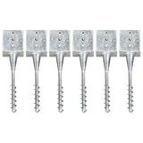 Ground Spikes 6 pcs Silver 14x14x58 cm Galvanised Steel 145446