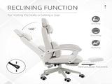 Linen-Look Office Chair, with 160&deg Reclining Back and Footrest - White T3398P342397
