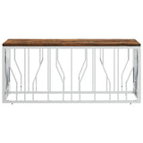 Coffee Table Stainless Steel and Solid Wood Reclaimed 350053
