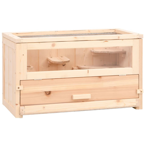 ZNTS Hamster Cage 60x30x35 cm Solid Wood Fir 172377
