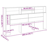 Headboard Cabinet Artisian Oak 200x19x103.5 cm Engineered Wood 856875