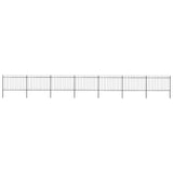 Garden Fence with Spear Top Steel 1248x120 cm Black 277626
