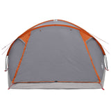 Cabin Tent Grey and Orange 8-Person Polyester and Steel 42028589