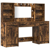 Dressing Table Set with Drawer 3 pcs Smoked Oak Engineered Wood 3334285