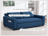 Two-Seater Pull-Out Sofa Bed - Dark Blue T3398P424862