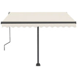 Freestanding Manual Retractable Awning 350x250 cm Cream 3069717
