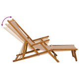 Folding Sun Lounger 3 Position Solid Eucalyptus Wood Taupe 42024922