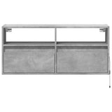 TV Wall Cabinet with LED Lights Concrete Grey 100x31x45 cm 852337