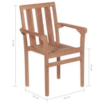 ZNTS Stackable Garden Chairs 2 pcs Solid Teak Wood 43041