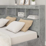 Storage Headboard Concrete Grey 120 cm Engineered Wood 3335480