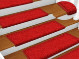 Stair Mats 30 pcs 65x21x4 cm Red Rectangular Edge 3365832