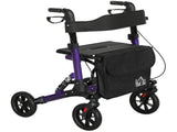 Folding Rollator Walker with Seat, Backrest, Lightweight Walking Frame with Storage Bag, Dual T3398P343246