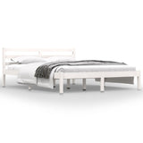 Bed Frame without Mattress 150x200cm White King Size 810436