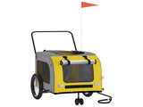 Pet Bike Trailer Yellow and Grey Oxford Fabric and Iron 93861