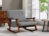 Wood Frame Rocking Accent Chair - Grey T3398P424903