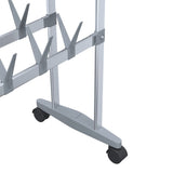 Shoe Rack with Wheels Silver 66x27x100 cm 344371