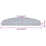 Stair Mats 30 pcs 65x24x4 cm Light Grey Half Round Large 3365752