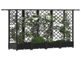 Raised Bed with Trellis and Roof Black 202.5 x 40 x 123 cm PP 42032547